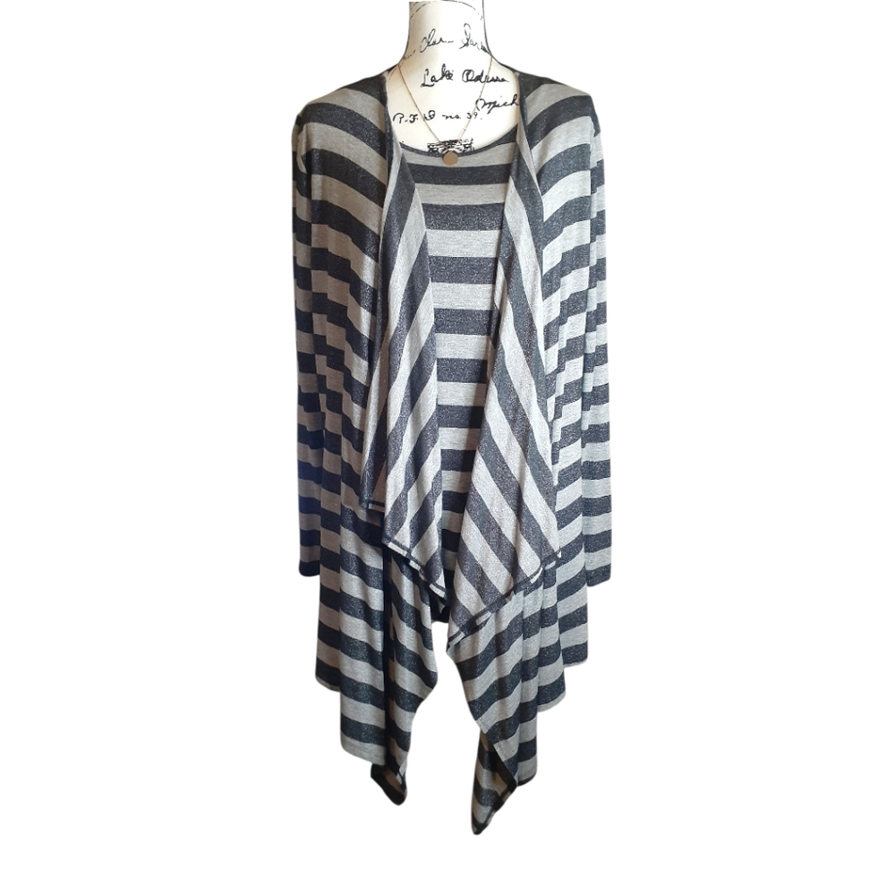 SALE! Michael Kors Women's Cardigan And Tank Set Gray Metallic Size L